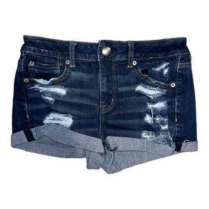 American Eagle Distressed Womens Shorts 4 HiRise Shortie 360 Super Stretch Booty